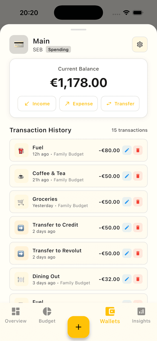 Wallet management and net worth tracking